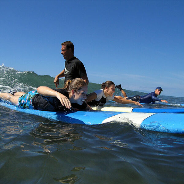 Girl water with surfboard